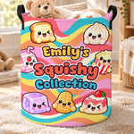 Custom Name Cute Snack Character Gifts for Kids - Personalized Laundry Basket - Squishy Collection