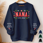 Custom Name Christmas Gifts For Grandma - Personalized Sweatshirt Design On Sleeve - Christmas Home