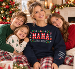 Custom Name Christmas Gifts For Grandma - Personalized Sweatshirt Design On Sleeve - Christmas Home