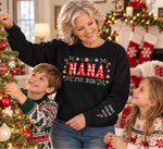 Custom Name Christmas Gifts For Grandma - Personalized Sweatshirt Design On Sleeve - Christmas Home