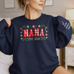 Custom Name Christmas Gifts For Grandma - Personalized Sweatshirt Design On Sleeve - Christmas Home