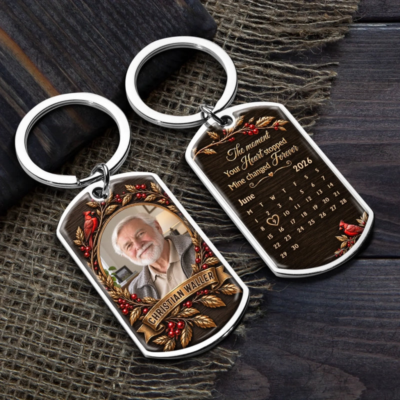 Custom Photo Memorial Calendar Keepsake - Personalized Keychain - Love Lives On In Memories