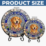 Personalized Photo Round Shaped Stone With Stand - Sympathy Gift For Pet Lovers - Forever In My Heart