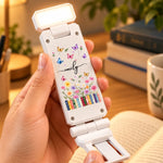 Custom Name Butterfly Floral Book Lover Gifts - Personalized Clip LED Reading Lamp - Many Books