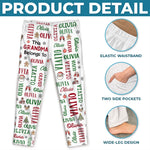 Custom Grandma Name Christmas Pajama Gift - Personalized Pajama Pants - Belongs To Grandma
