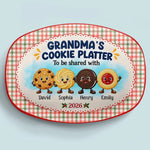 Custom Name Christmas Cookie Gifts for Grandma - Personalized Platter - Cookies Made With Love