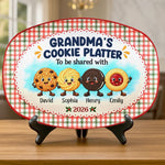 Custom Name Christmas Cookie Gifts for Grandma - Personalized Platter - Cookies Made With Love