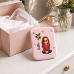Custom Name Butterfly Girl Gifts for Women - Personalized LED Compact Makeup Mirror - Pretty Girl
