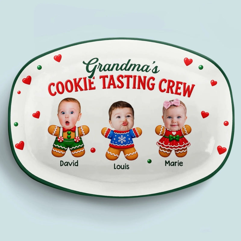 Custom Photo Gingerbread Baby Christmas Gifts for Grandma - Personalized Plate - Sweet Treats Happy Hearts