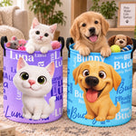 Custom Pet Name Cat and Dog Gifts for Pet Lovers - Personalized Laundry Basket - Store With Pet Love
