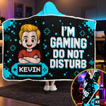 Custom Name Gaming Gifts for Gamers - Personalized Wearable Blanket Hoodie - Born To Game