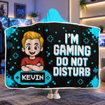 Custom Name Gaming Gifts for Gamers - Personalized Wearable Blanket Hoodie - Born To Game