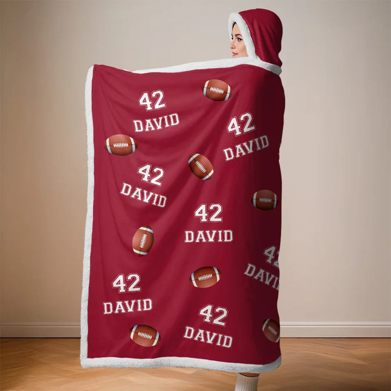 Custom Name and Number Basketball Gifts - Personalized Wearable Blanket Hoodie - Game On All Day