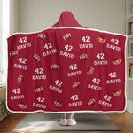 Custom Name and Number Basketball Gifts - Personalized Wearable Blanket Hoodie - Game On All Day