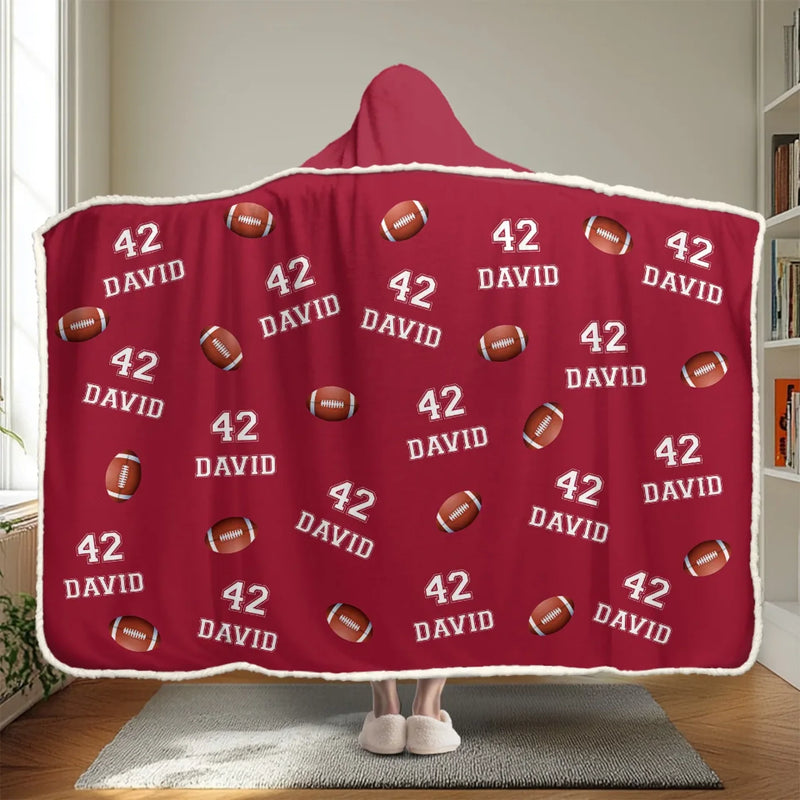 Custom Name and Number Basketball Gifts - Personalized Wearable Blanket Hoodie - Game On All Day