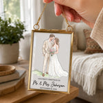Custom Photo First Christmas Gifts for Newlyweds - Personalized Frame Ornament - Christmas Joy