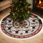 Custom Name Snowman Family Christmas Decor - Personalized Christmas Tree Skirt - Warmest Wishes