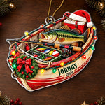 Custom Name Fishing Christmas Gifts for Anglers - Personalized Acrylic Ornament - Santa Can Wait I’m Fishing