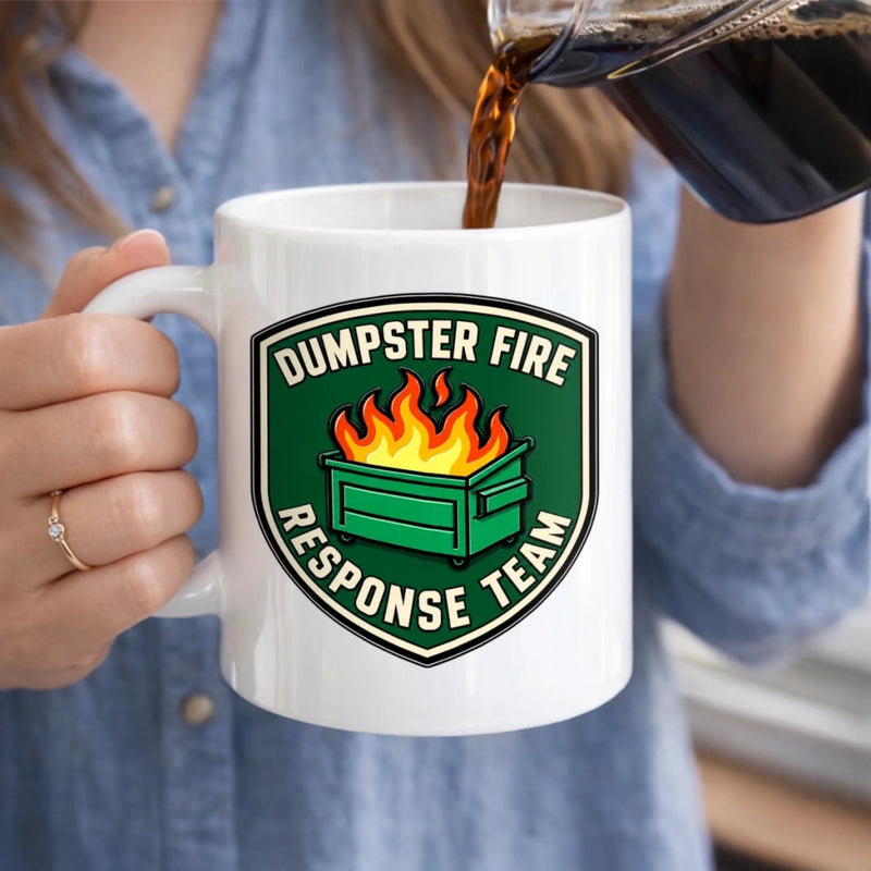Custom Name Dumpster Fire Response Team Gifts - Personalized Scrabble Mug - Officially A Hot Mess