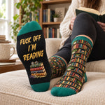 Custom Name Funny Book Lover Gifts - Personalized Crew Socks - I'm Reading