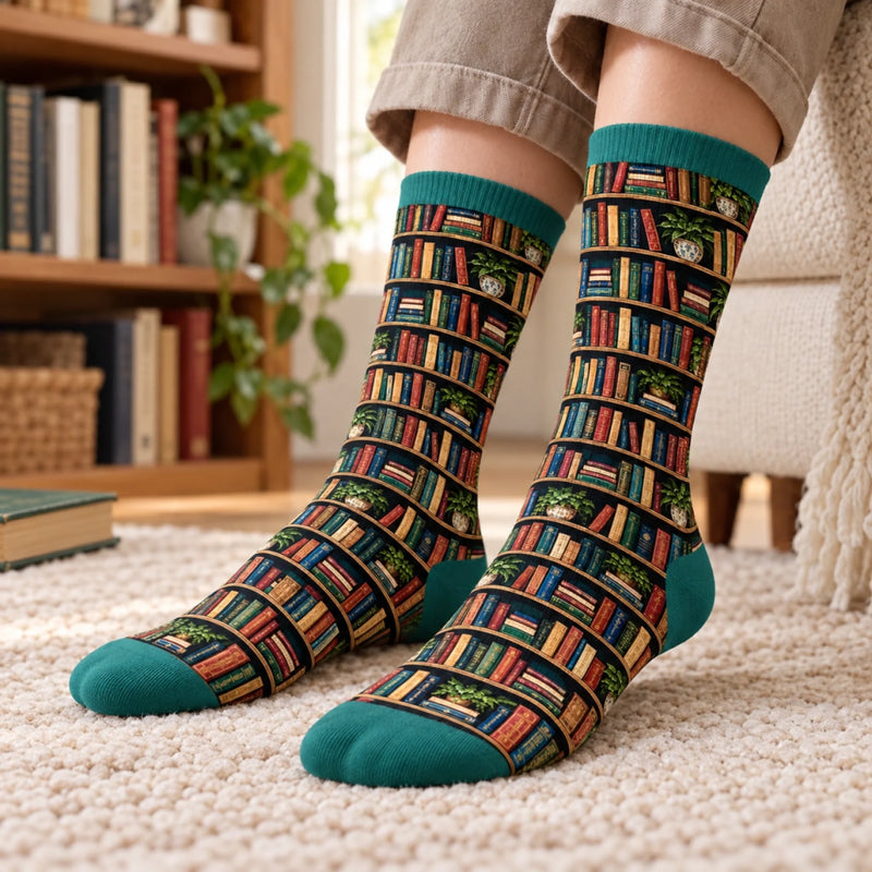 Custom Name Funny Book Lover Gifts - Personalized Crew Socks - I'm Reading