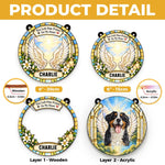Custom Name Memorial Dog Gifts - Personalized Window Hanging Suncatcher - Paw Prints