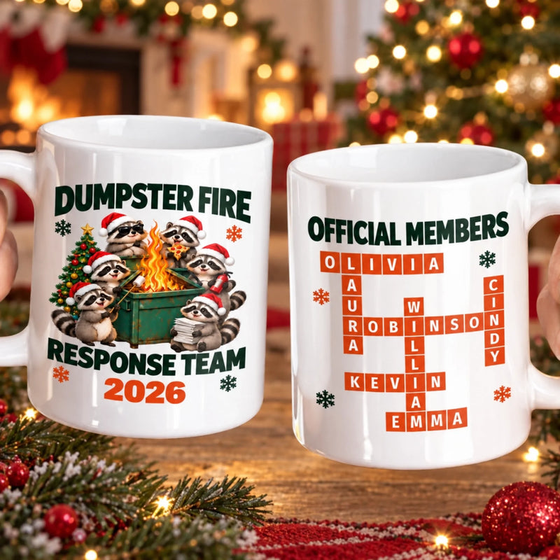 Custom Name Christmas Gifts for Dumpster Fire Response Team - Personalized Scrabble Mug - We Handle The Hot Mess