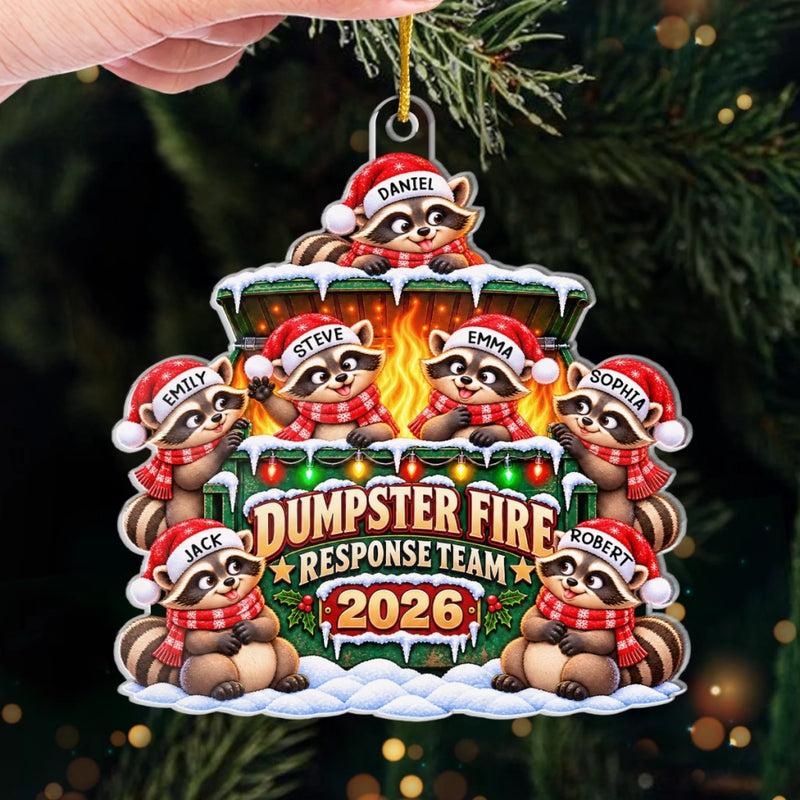 Custom Name Christmas Gifts for Dumpster Fire Response Team - Personalized Acrylic Ornament - For This Year