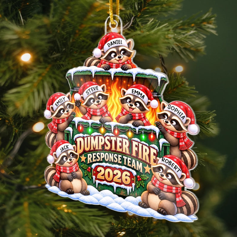 Custom Name Christmas Gifts for Dumpster Fire Response Team - Personalized Acrylic Ornament - For This Year