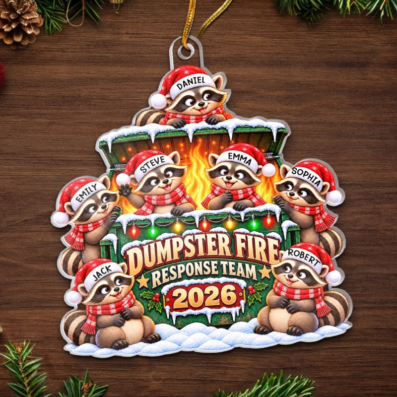 Custom Name Christmas Gifts for Dumpster Fire Response Team - Personalized Acrylic Ornament - For This Year