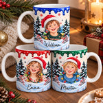 Custom Photo Name Christmas Gifts For Kids - Personalized Mug - Merry And Bright
