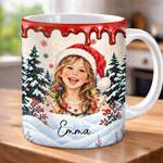 Custom Photo Name Christmas Gifts For Kids - Personalized Mug - Merry And Bright