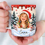 Custom Photo Name Christmas Gifts For Kids - Personalized Mug - Merry And Bright