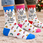 Custom Name Christmas Gifts for Siblings - Personalized Tube Socks - The Rules