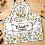 Custom Name Floral Baking Gifts for Bakers - Personalized Apron With Pocket - Good Things Are Baking