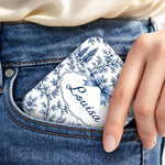 Custom Name Floral Bow Gifts For Women - Personalized LED Compact Makeup Mirror - Floral Selfie