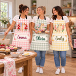 Custom Name Baking Gifts For Women - Personalized Apron With Pocket - Mixing Love Into Every Bite