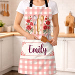 Custom Name Baking Gifts For Women - Personalized Apron With Pocket - Mixing Love Into Every Bite