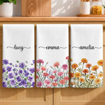 Custom Name Floral Kitchen Decor - Personalized Kitchen Towel - Blooms Of Love