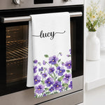 Custom Name Floral Kitchen Decor - Personalized Kitchen Towel - Blooms Of Love