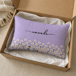 Custom Name Floral Decor - Personalized Woven Pillow - Dreaming In Wild Blooms