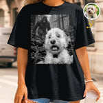 Custom Pet Photo Funny Bigfoot Dog Gifts - Personalized T-Shirt - With Paws