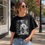 Custom Pet Photo Funny Bigfoot Dog Gifts - Personalized T-Shirt - With Paws