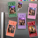 Custom Photo Concert Ticket Gifts for Music Lovers - Personalized Acrylic Fridge Magnet - Heartbeat