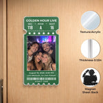Custom Photo Concert Ticket Gifts for Music Lovers - Personalized Acrylic Fridge Magnet - Heartbeat