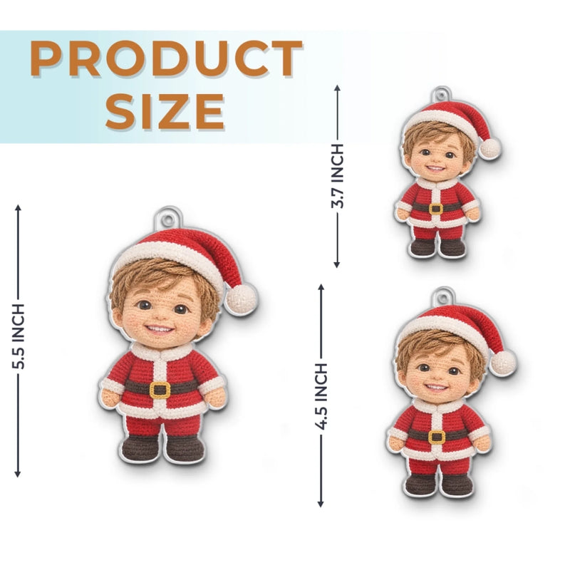 Custom Photo Santa Character Gifts For Children - Personalized Christmas Ornament - Santa’s Little Trouble Maker
