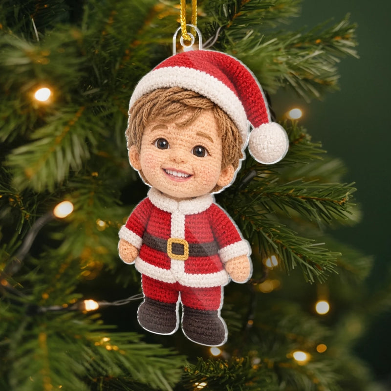 Custom Photo Santa Character Gifts For Children - Personalized Christmas Ornament - Santa’s Little Trouble Maker