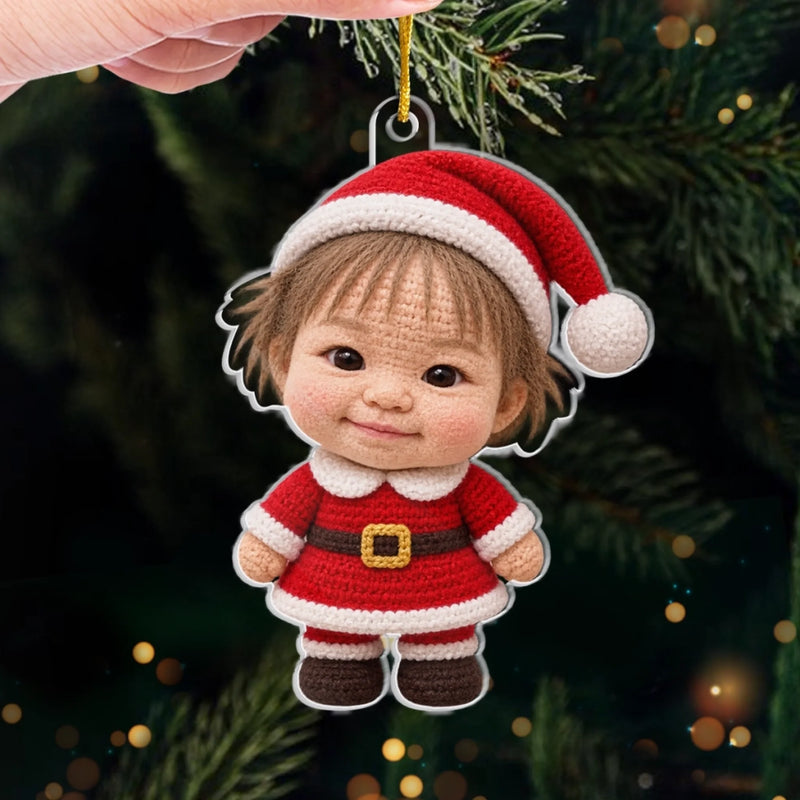 Custom Photo Santa Character Gifts For Children - Personalized Christmas Ornament - Santa’s Little Trouble Maker