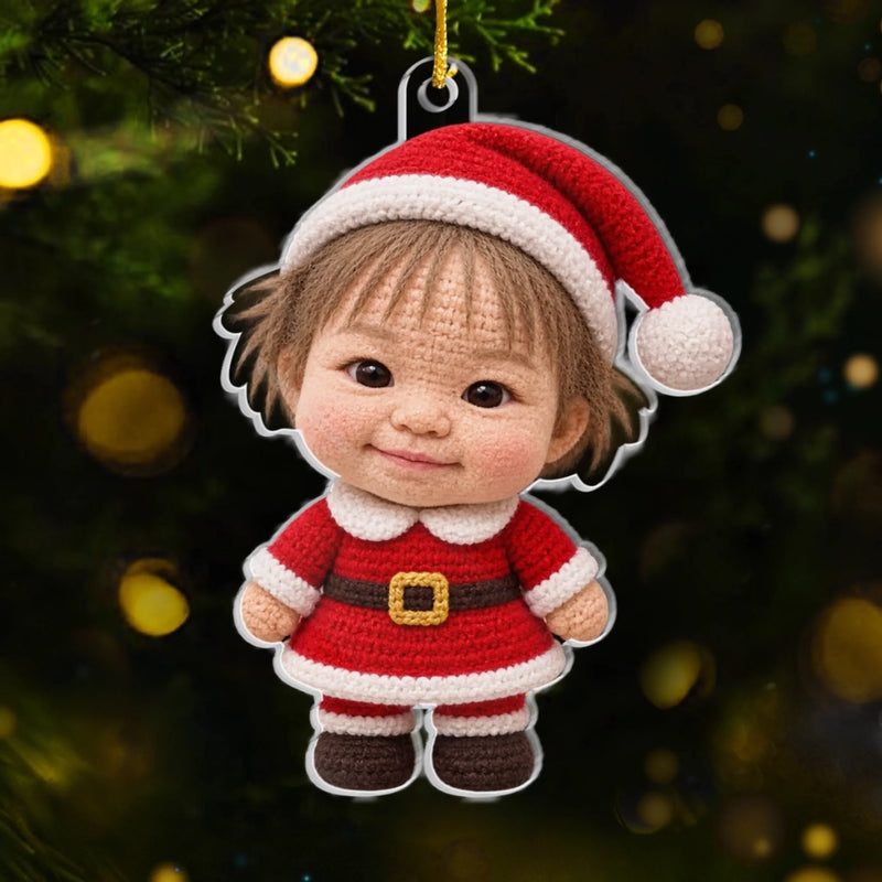 Custom Photo Santa Character Gifts For Children - Personalized Christmas Ornament - Santa’s Little Trouble Maker