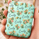 Custom Name Floral Gifts For Women - Personalized LED Compact Makeup Mirror - Uniqueness